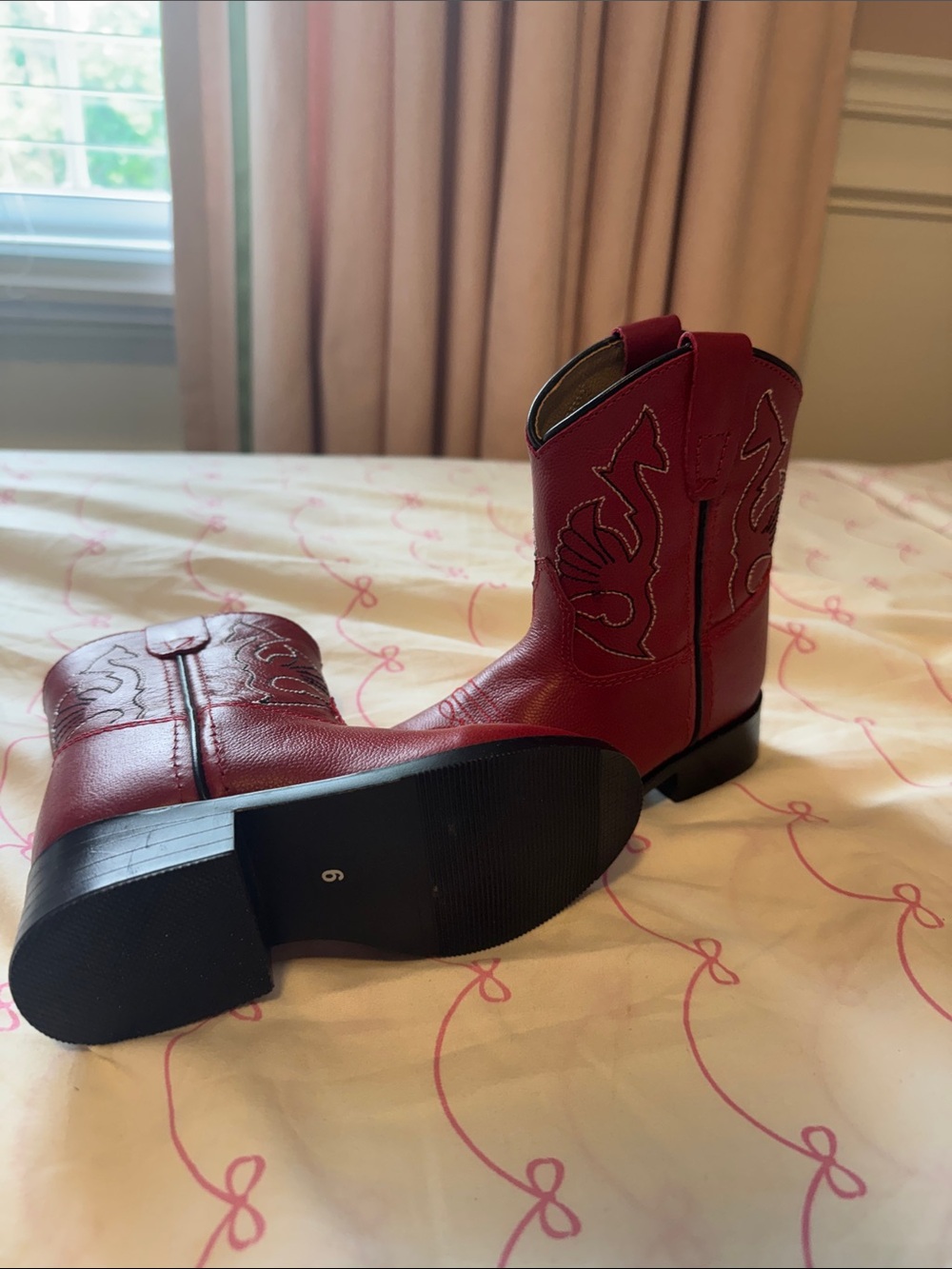 Kids Red Western Cowboy Boots - Classic Pull-On Style